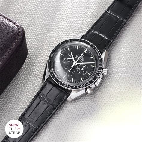 omega speedmaster leather strap|omega two piece straps.